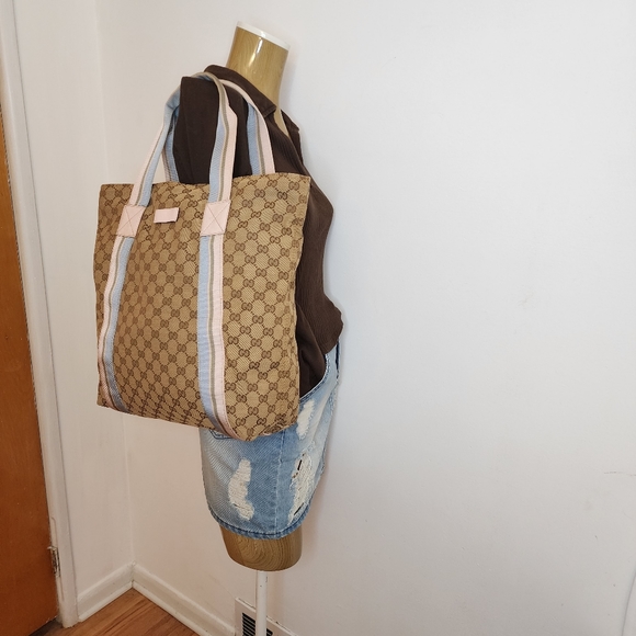 ✨️GUCCI GG Canvas Web Tote Bag - Picture 2 of 15